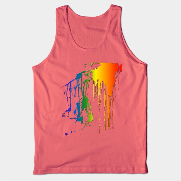 Gay Rainbow Paint Splash Tank Top by KZK101